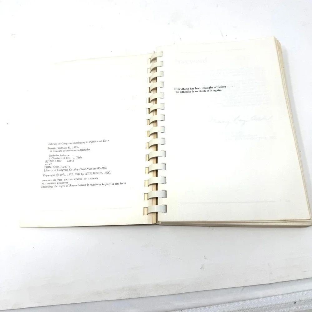A Treasury of Business beAttitudes William R Beattie‎ 1982 Spiral Journal Book